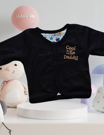 2-in-1 Cotton Baby Shirt (Black)