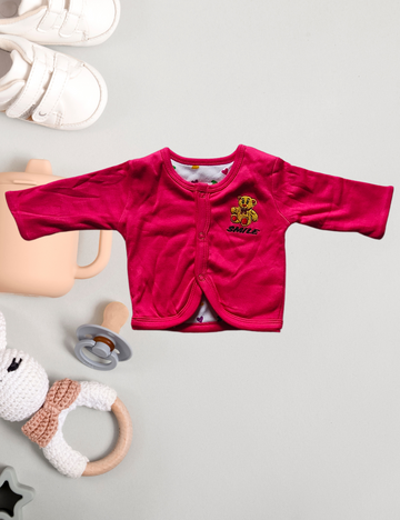 2-in-1 Cotton Baby Shirt (dark pink)