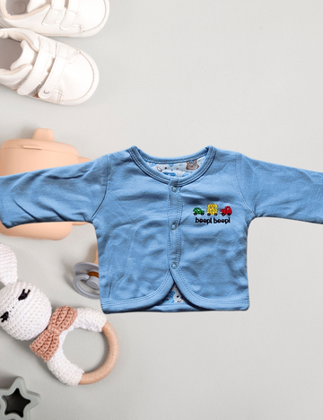 2-in-1 Cotton Baby Shirt (light blue)