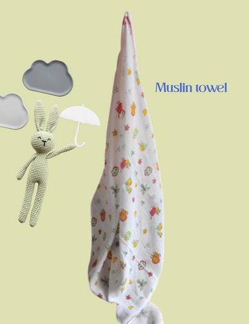 Muslin Baby Towel - 90x90 cm pack of 3