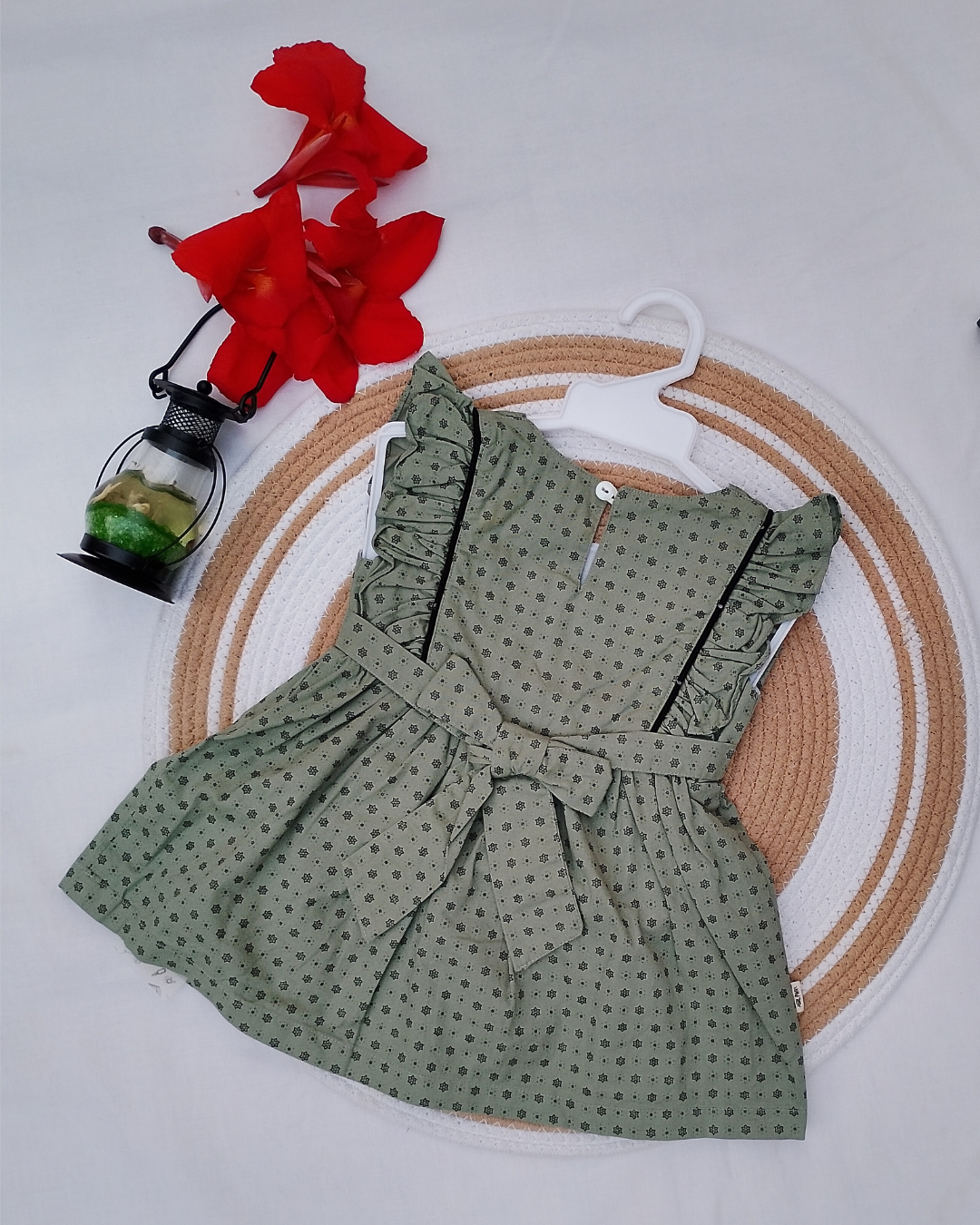 Shishu Soft Cotton Printed Bow Frock for Baby Girls