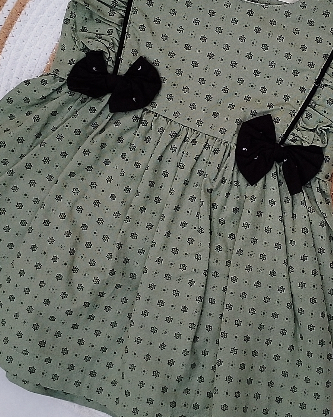 Shishu Soft Cotton Printed Bow Frock for Baby Girls