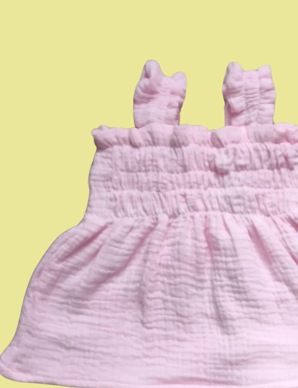 Organic Cotton Muslin baby frock - Baby pink