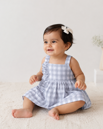 Shishu Soft Cotton Checks Frock for Baby Girls