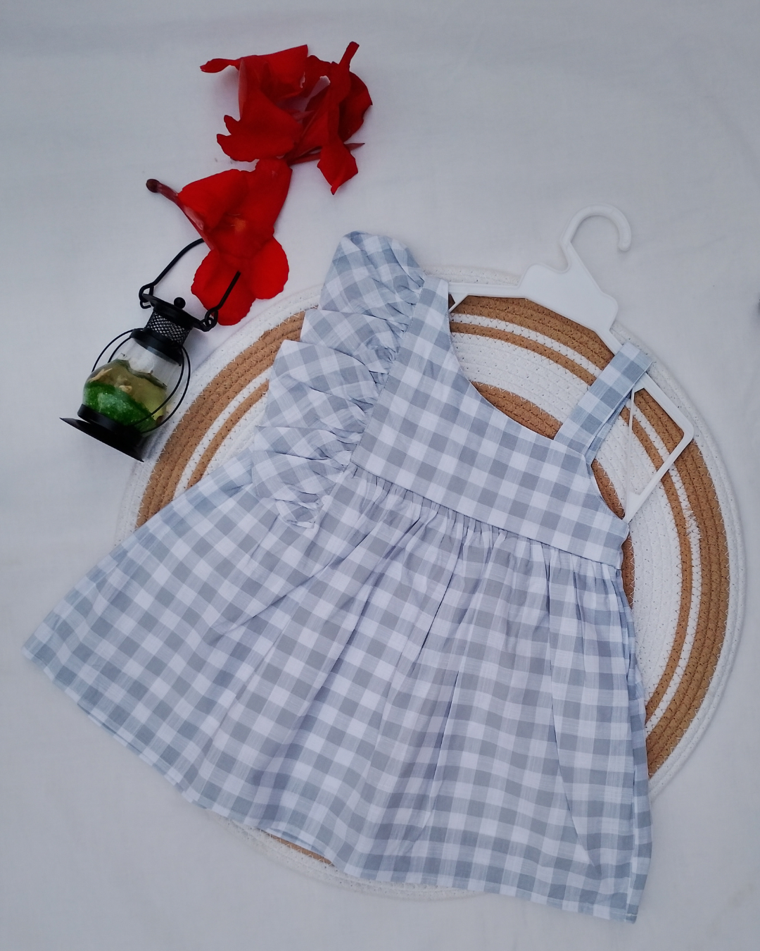 Shishu Soft Cotton Checks Frock for Baby Girls
