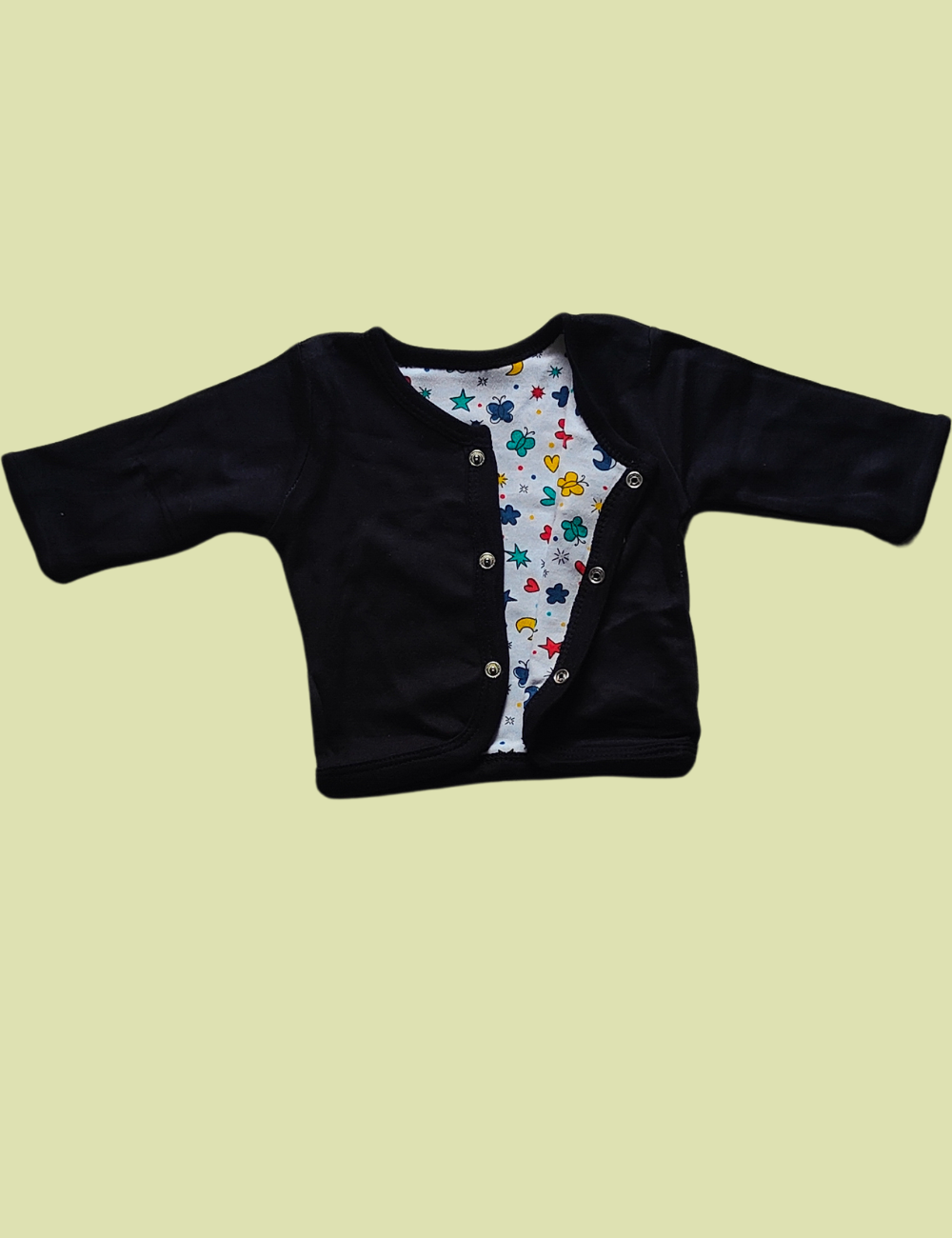 2-in-1 Cotton Baby Shirt (Black)