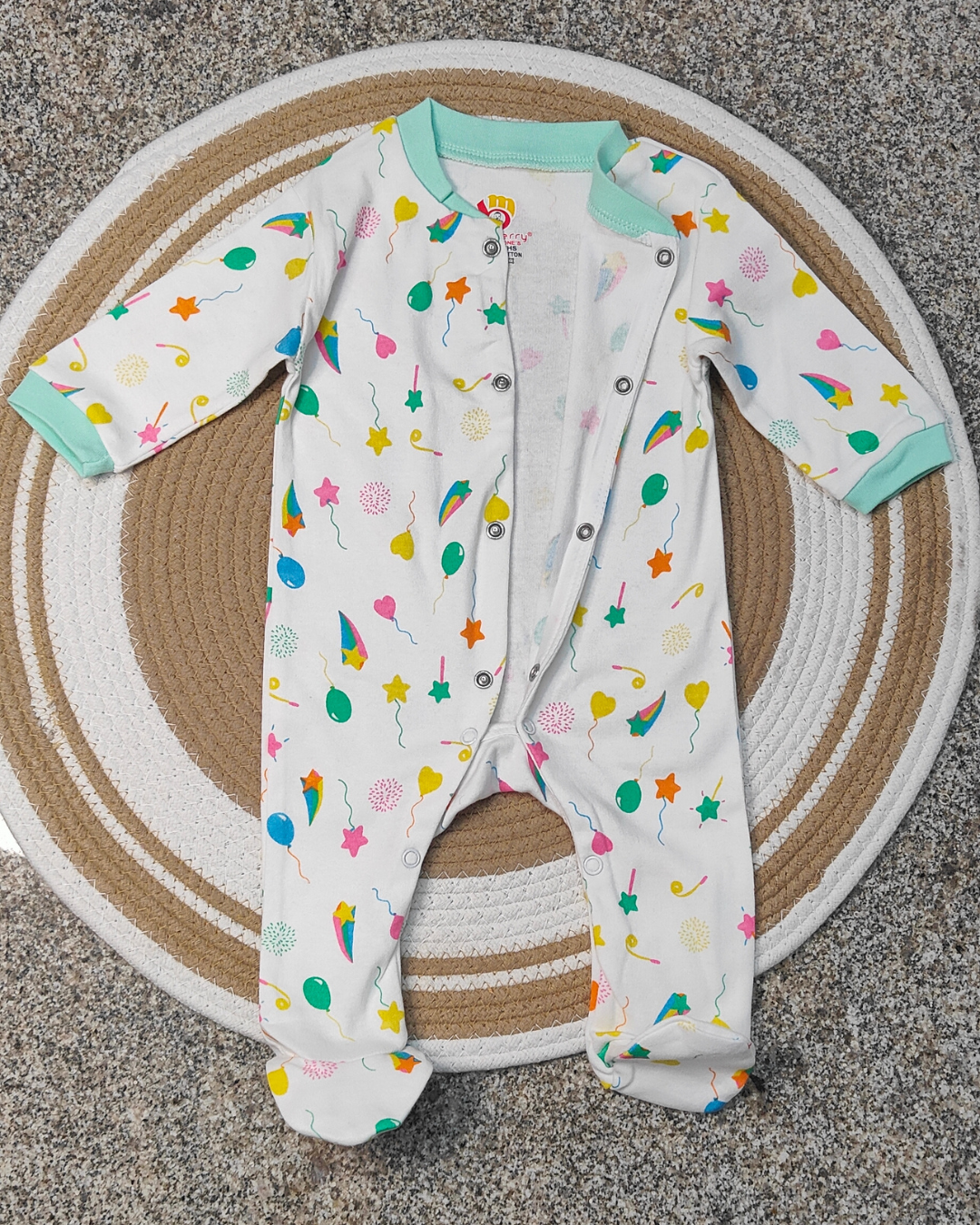 Cotton Footed Unisex Romper - Star