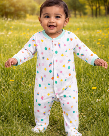 Cotton Footed Unisex Romper - Star