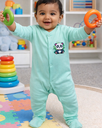 Cotton Footed Unisex Romper - Elephant
