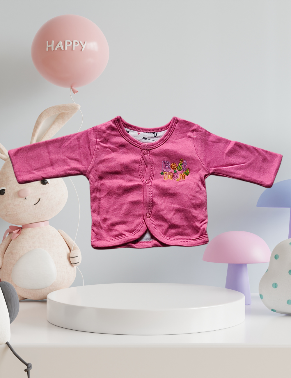2-in-1 Cotton Baby Shirt (Pink)