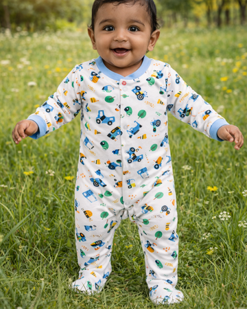 Cotton Footed Unisex Romper - tree
