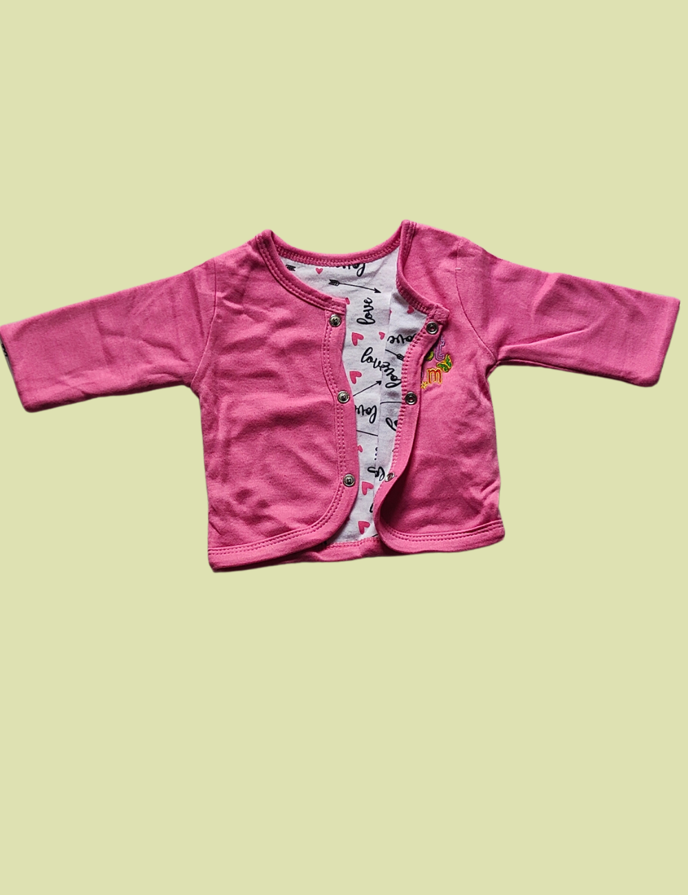 2-in-1 Cotton Baby Shirt (Pink)
