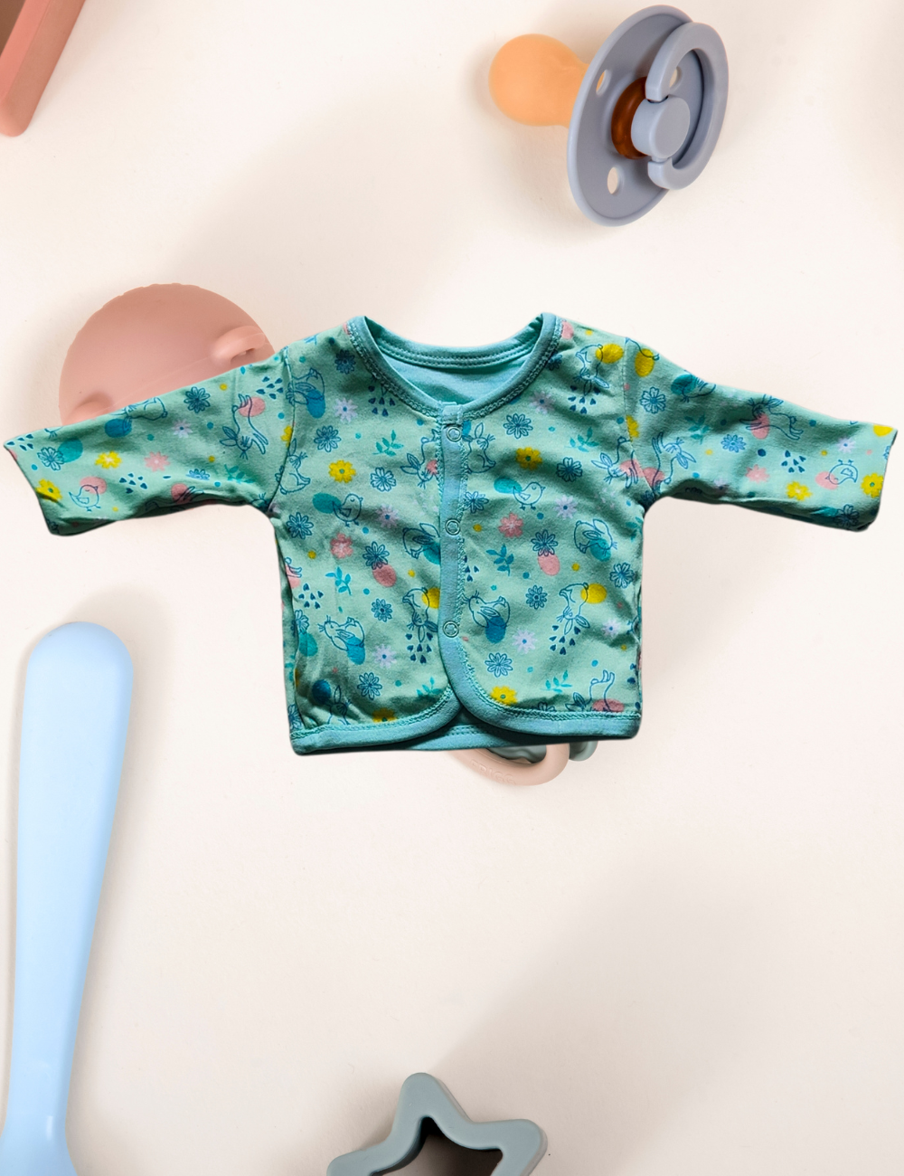 2-in-1 Cotton Baby Shirt (sky blue)
