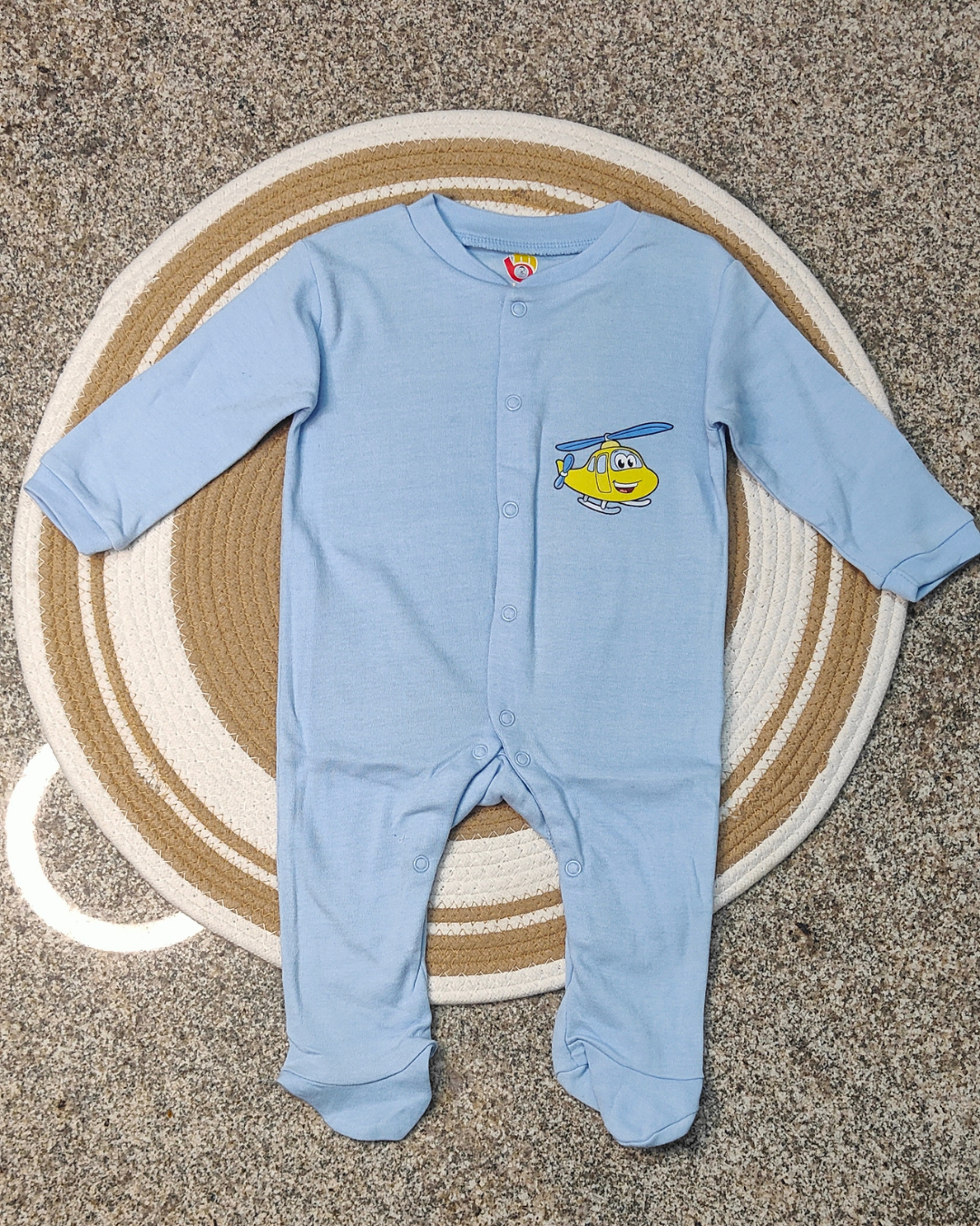 Cotton Footed Unisex Romper - Blue
