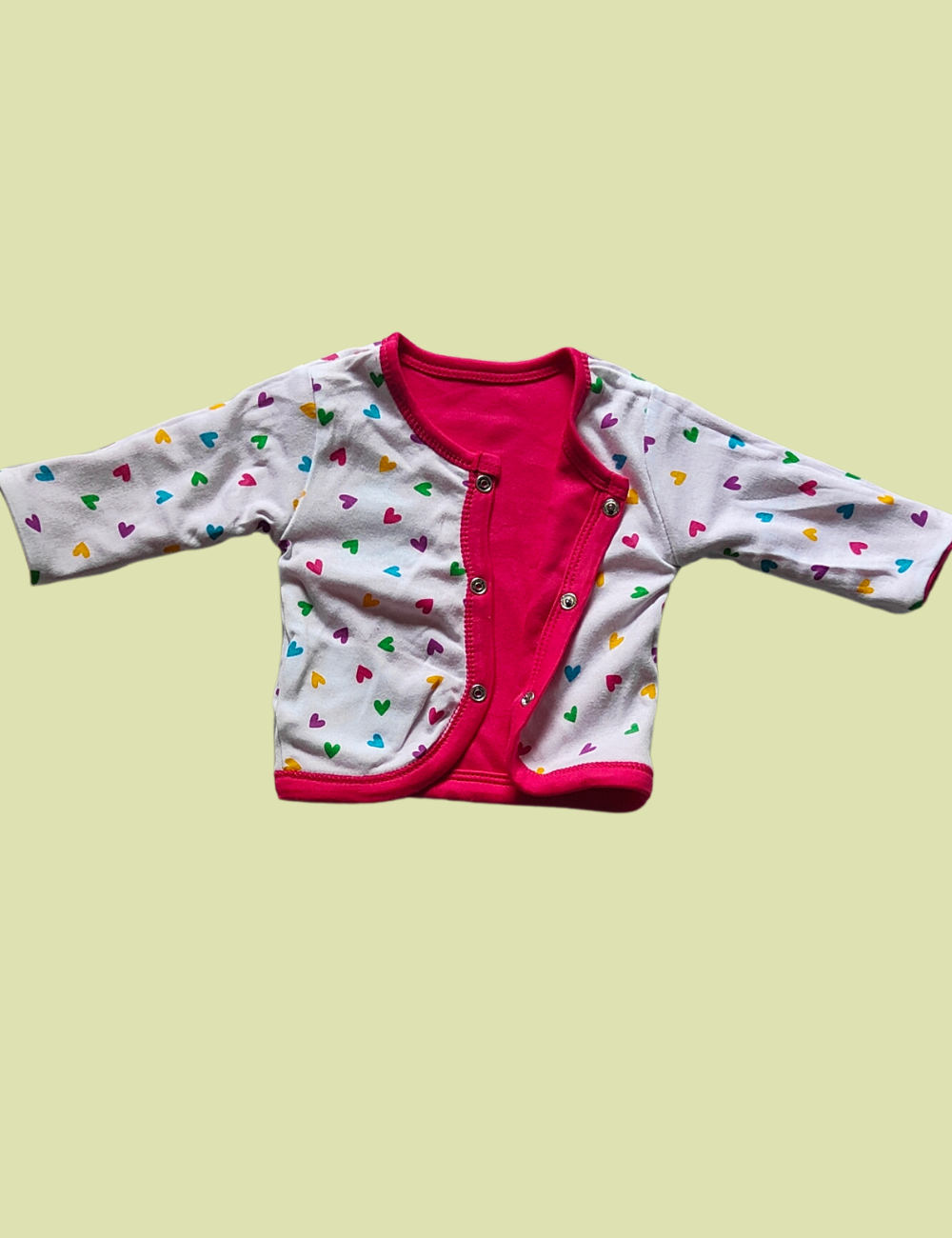 2-in-1 Cotton Baby Shirt (dark pink)