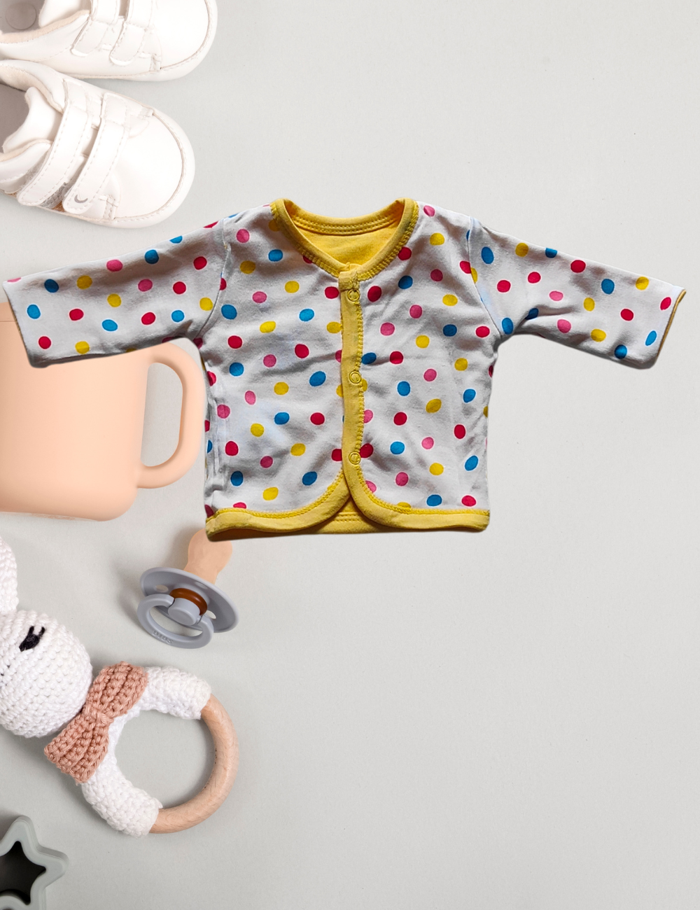 2-in-1 Cotton Baby Shirt (yellow)