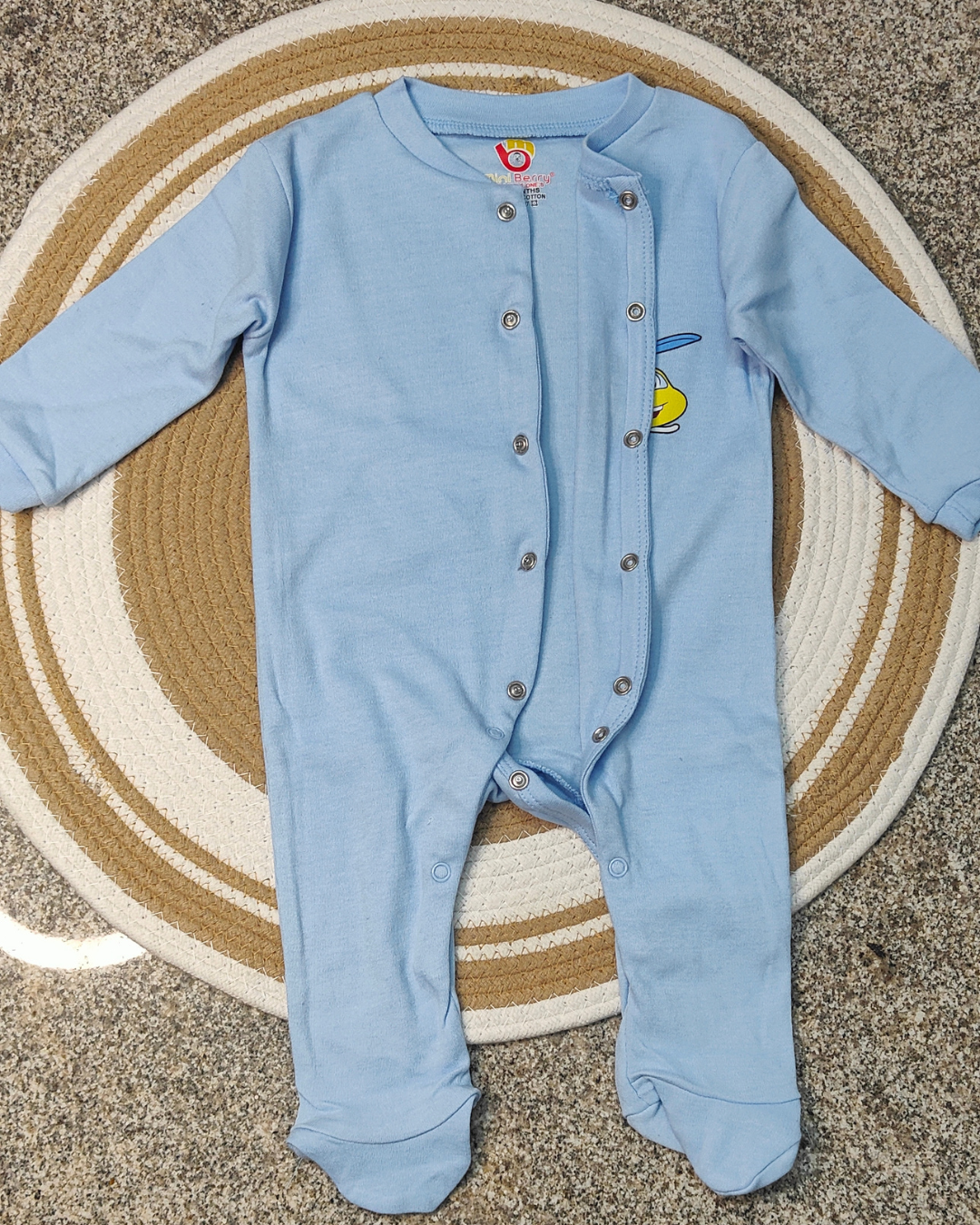Cotton Footed Unisex Romper - Blue