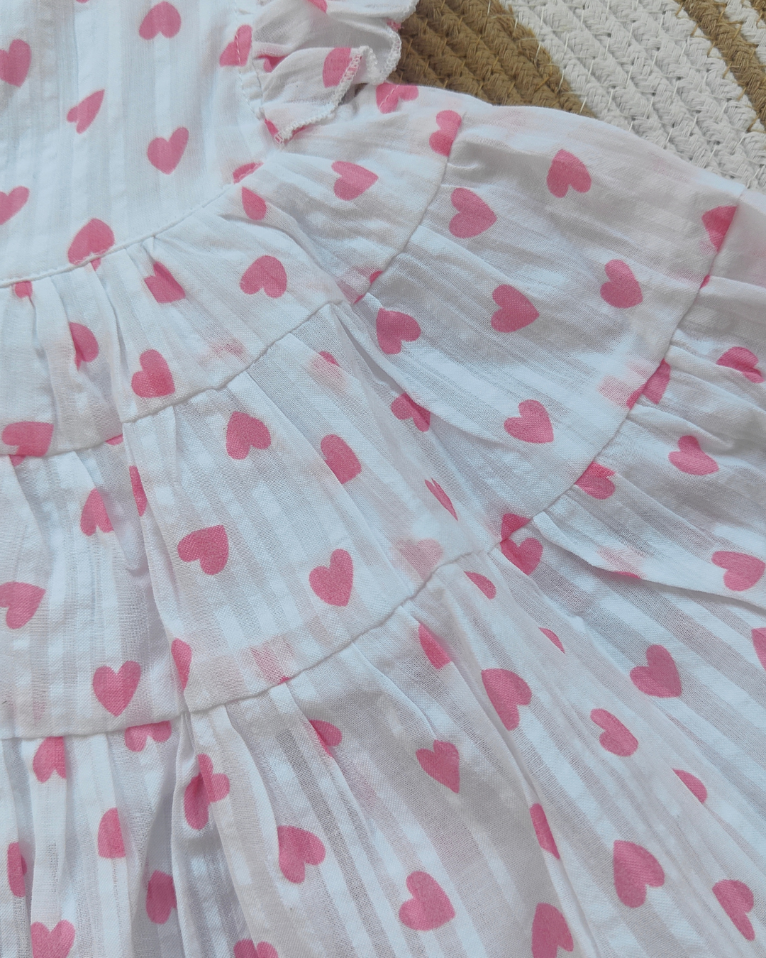 Shishu Baby Girl Heart Print Cotton Frock – Soft & Breathable Dress for Everyday Comfort | LO
