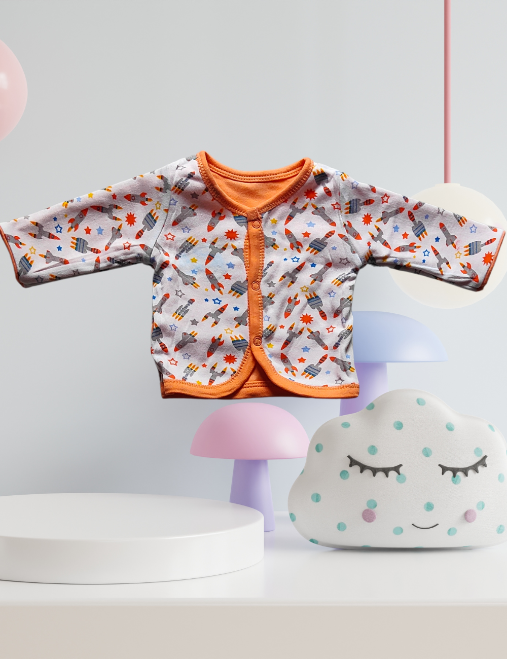 2-in-1 Cotton Baby Shirt (space)