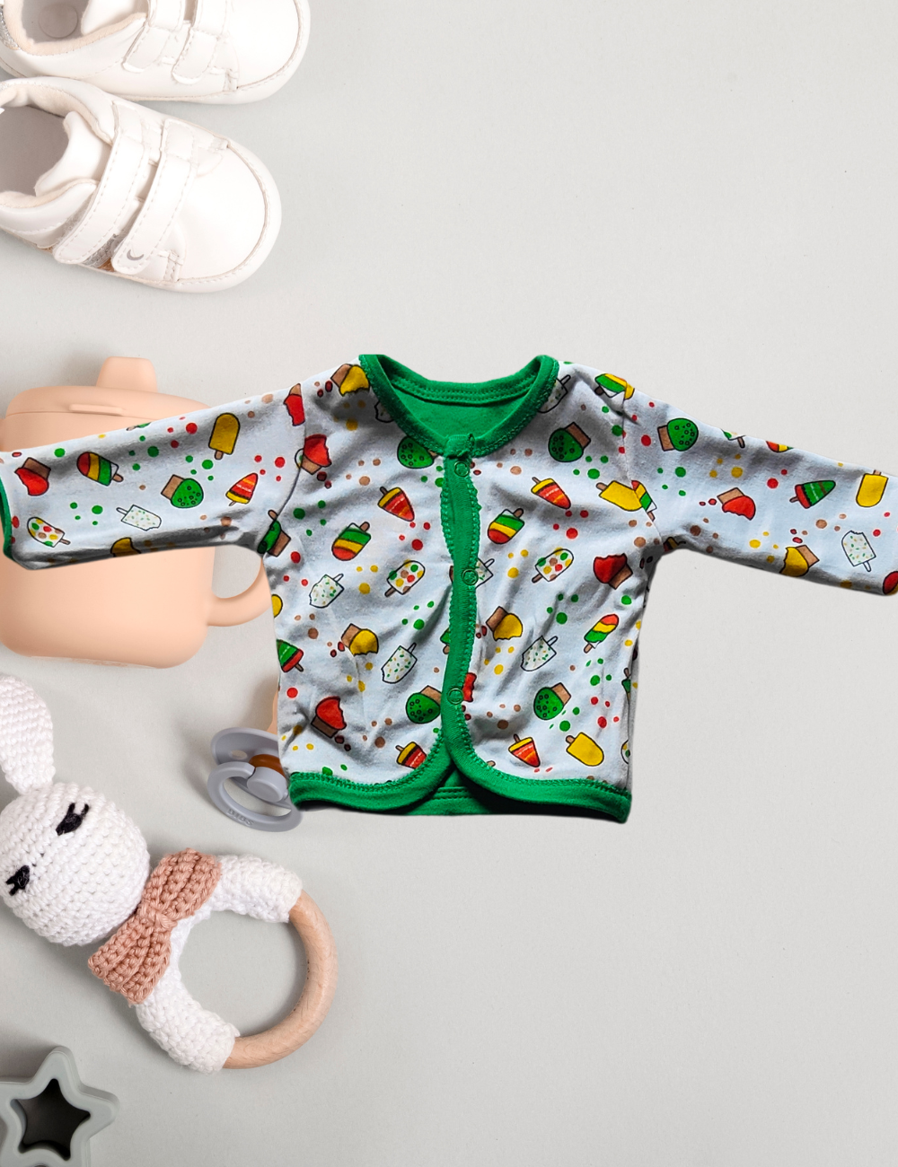 2-in-1 Cotton Baby Shirt (Green)