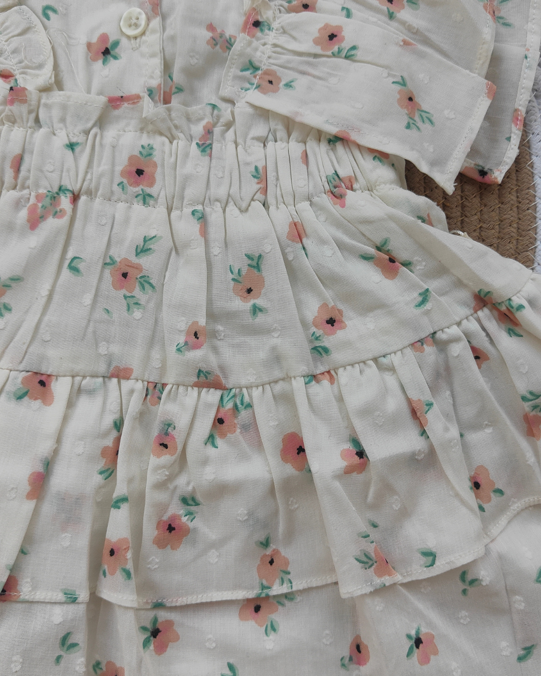 Shishu Baby Cotton Frock – Soft & Breathable cream Dress for Everyday Comfort | CR