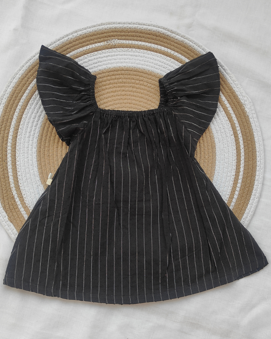 Shishu Baby Cotton Frock – Soft & Breathable Black Dress with pink flower print for Everyday Comfort | CR