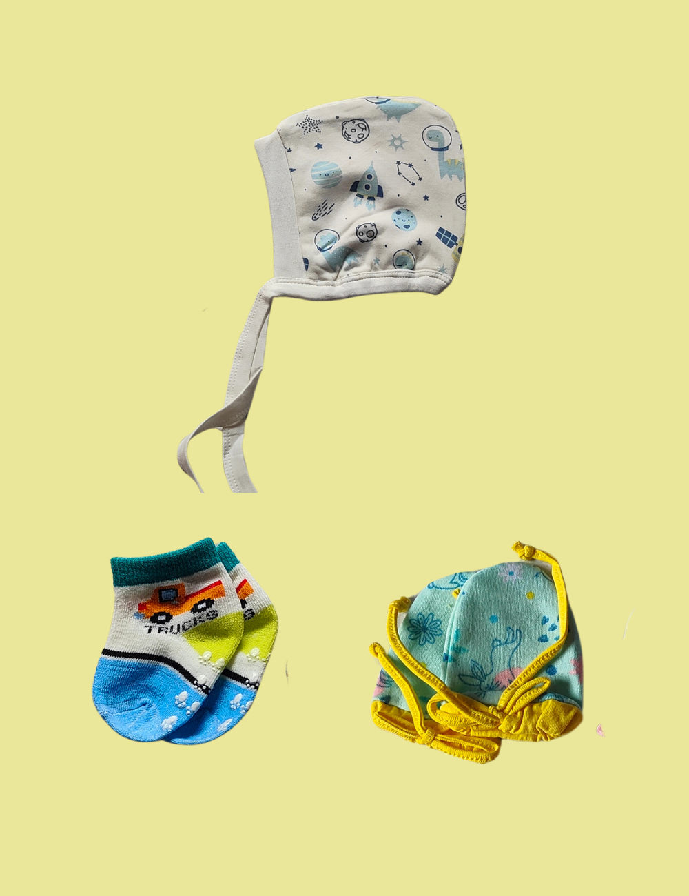 Cotton Caps, Mittens & Socks - Comfort Pack