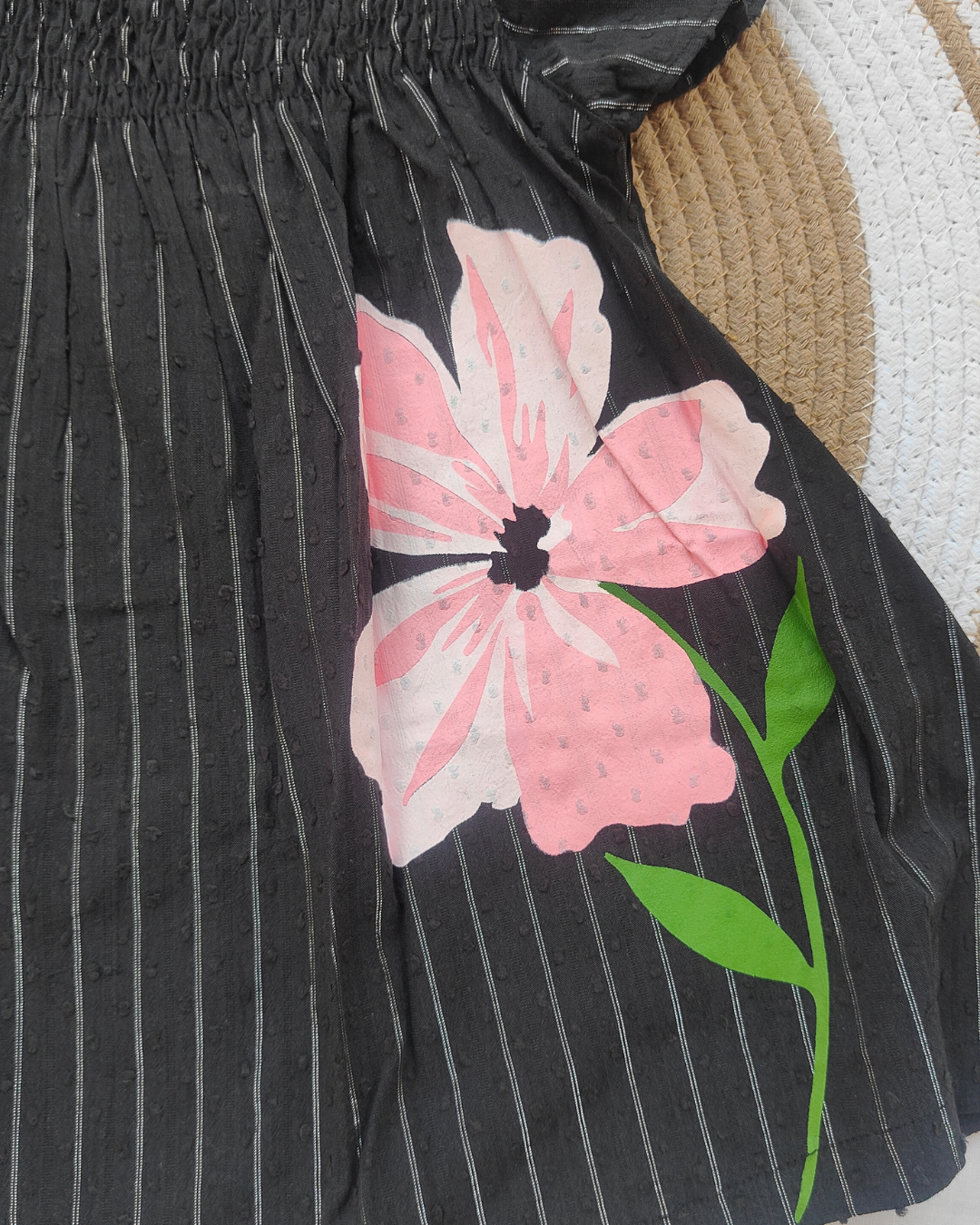 Shishu Baby Cotton Frock – Soft & Breathable Black Dress with pink flower print for Everyday Comfort | CR