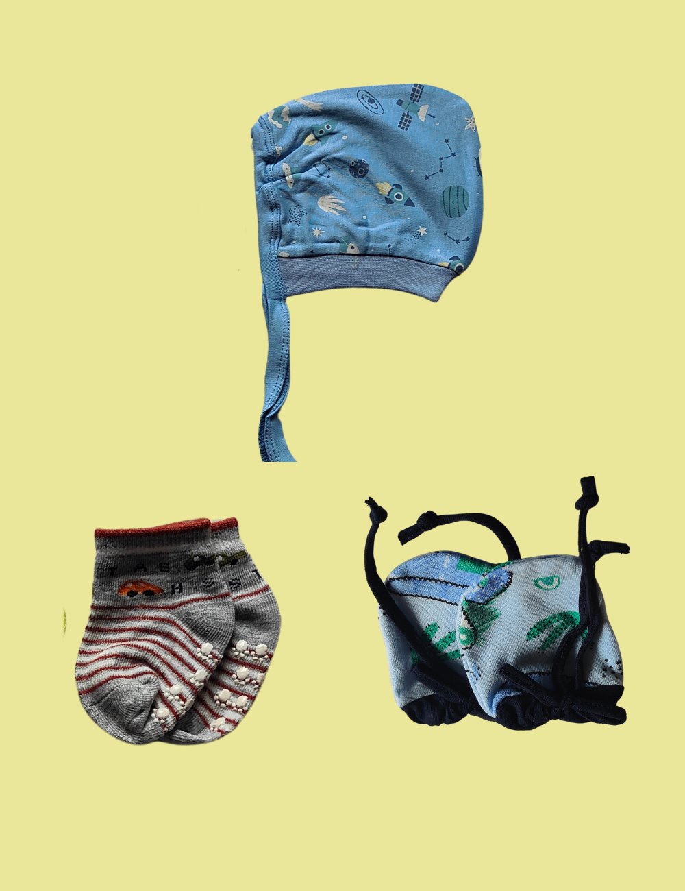 Cotton Caps, Mittens & Socks - Comfort Pack