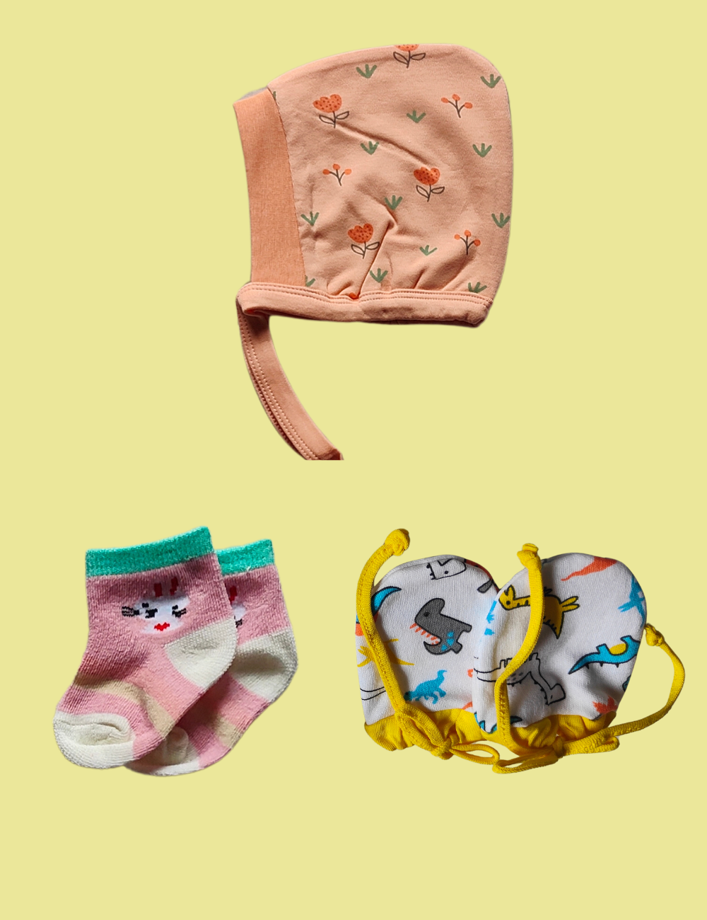 Cotton Caps, Mittens & Socks - Comfort Pack