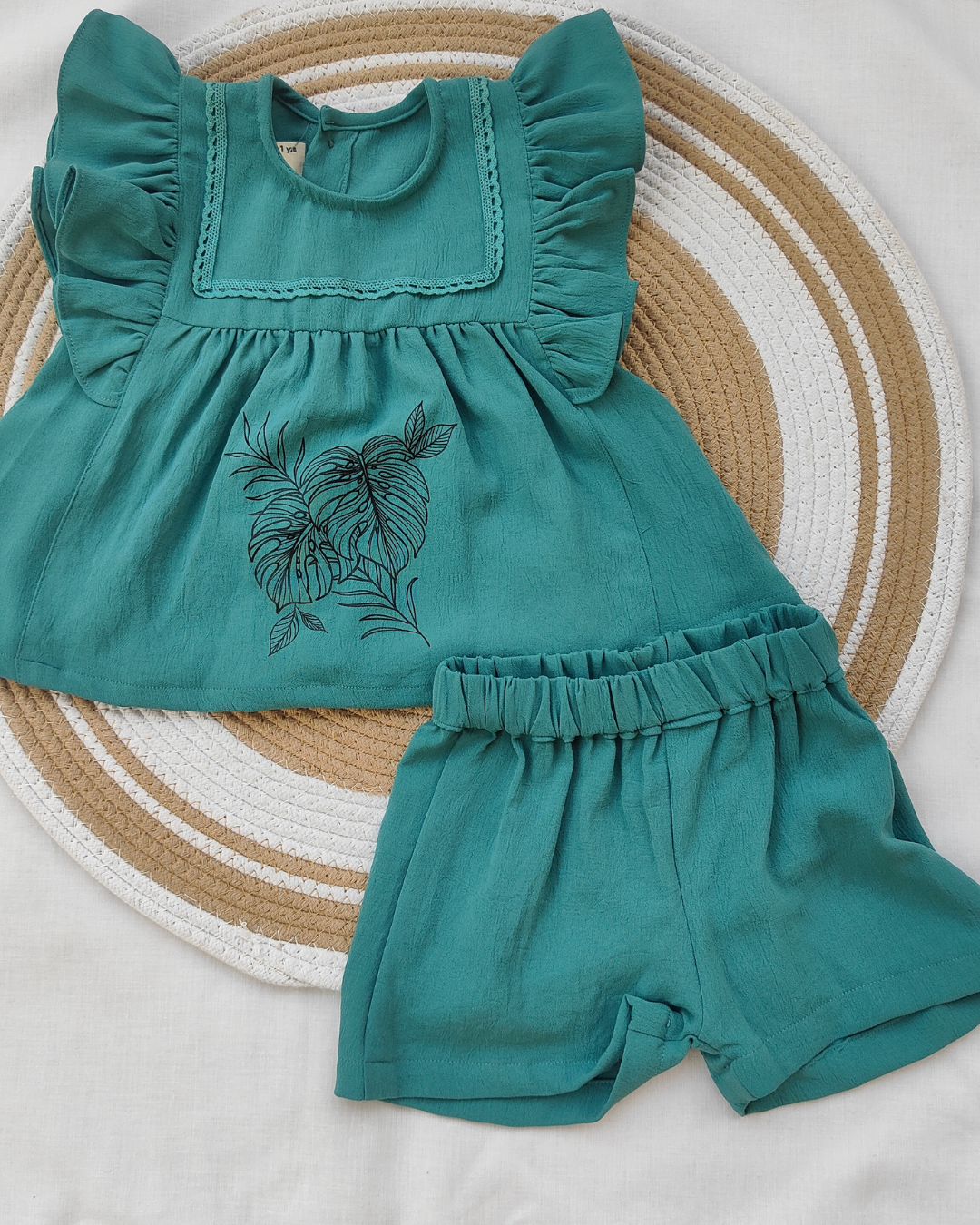 Shishu Baby Frock and Shorts set – Soft Ruffle Sleeve Outfit for Little Girls | CR