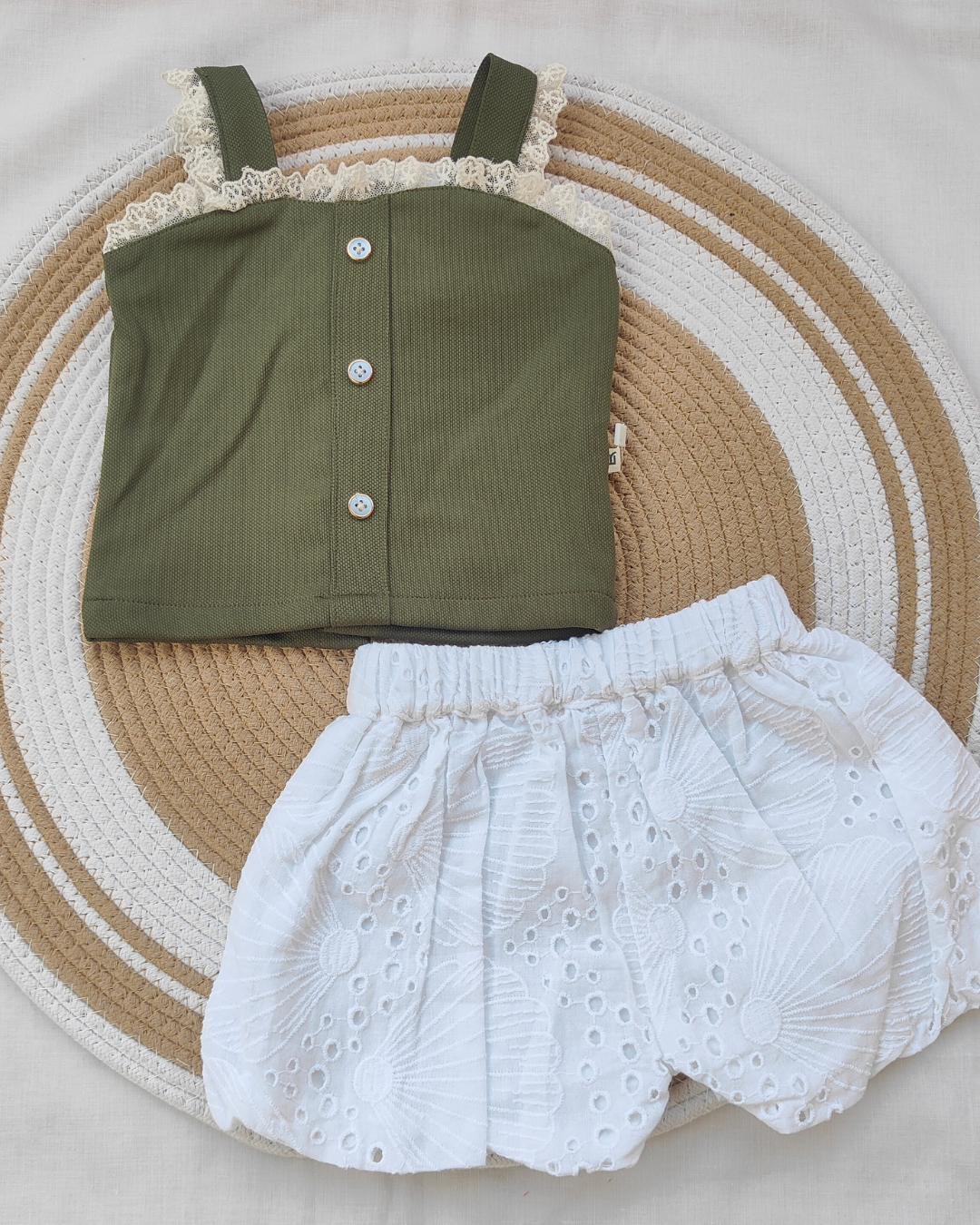 Shishu Baby Top and Shorts set – Soft lace Sleeve Outfit for Little Girls | CR