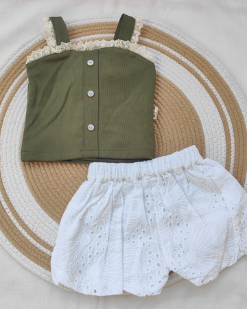 Shishu Baby Top and Shorts set – Soft lace Sleeve Outfit for Little Girls | CR