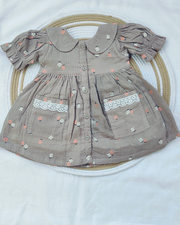 Shishu Baby Girl Cotton Muslin Frock – Soft Cotton Party Dress for Little Princess | CR
