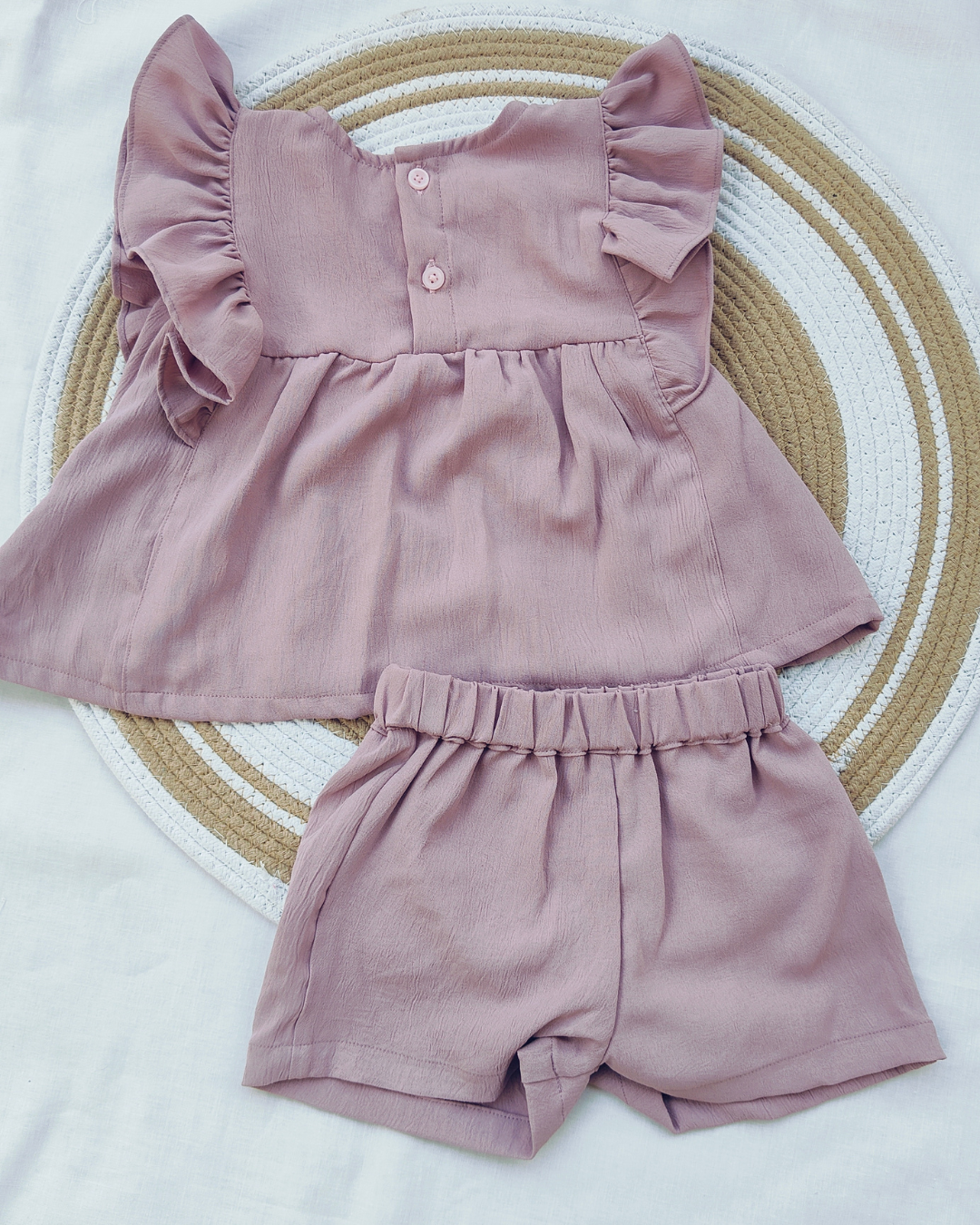 Shishu Baby Frock and Shorts set – Soft Ruffle Sleeve Outfit for Little Girls | CR