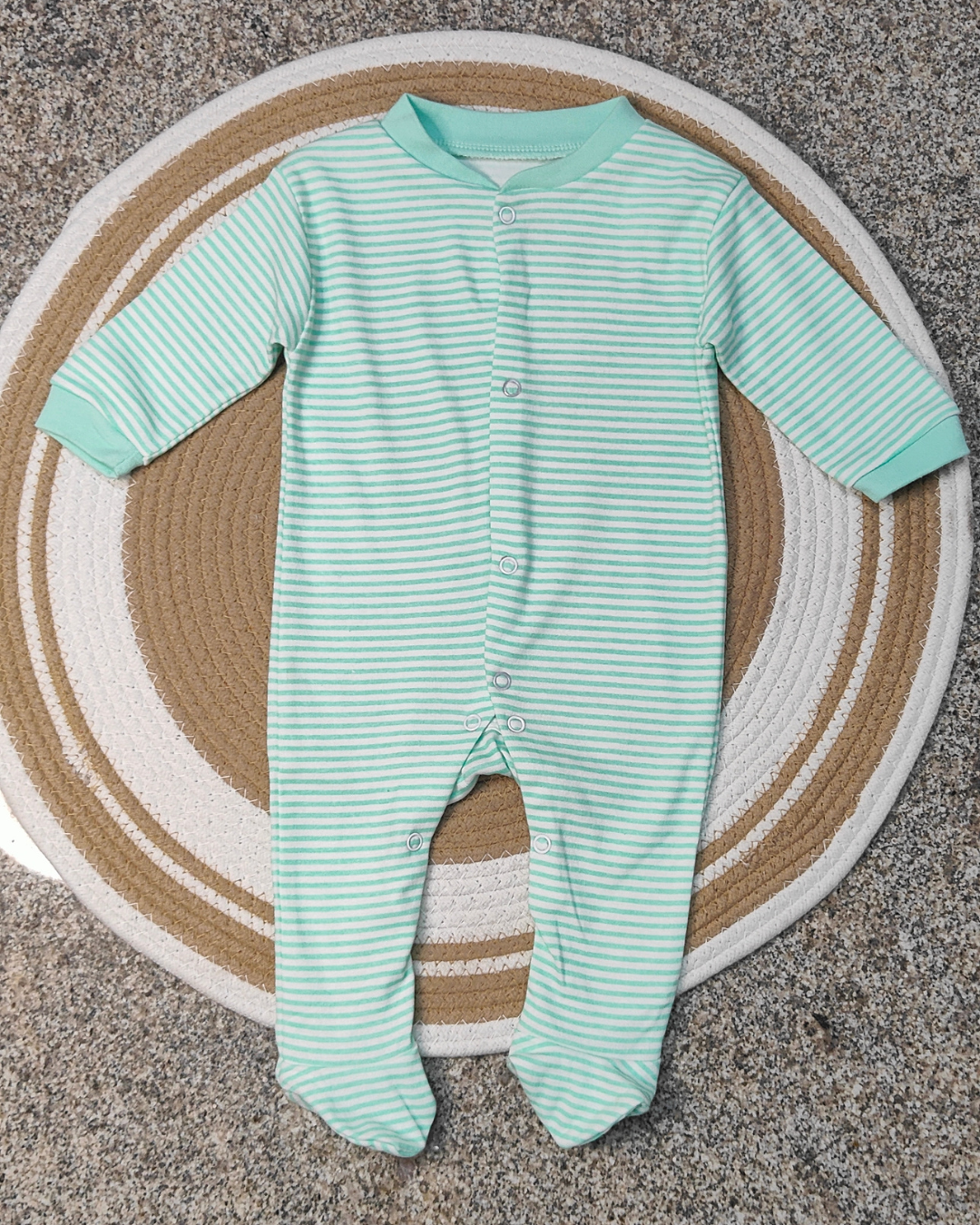 Cotton Footed Unisex Romper - Green