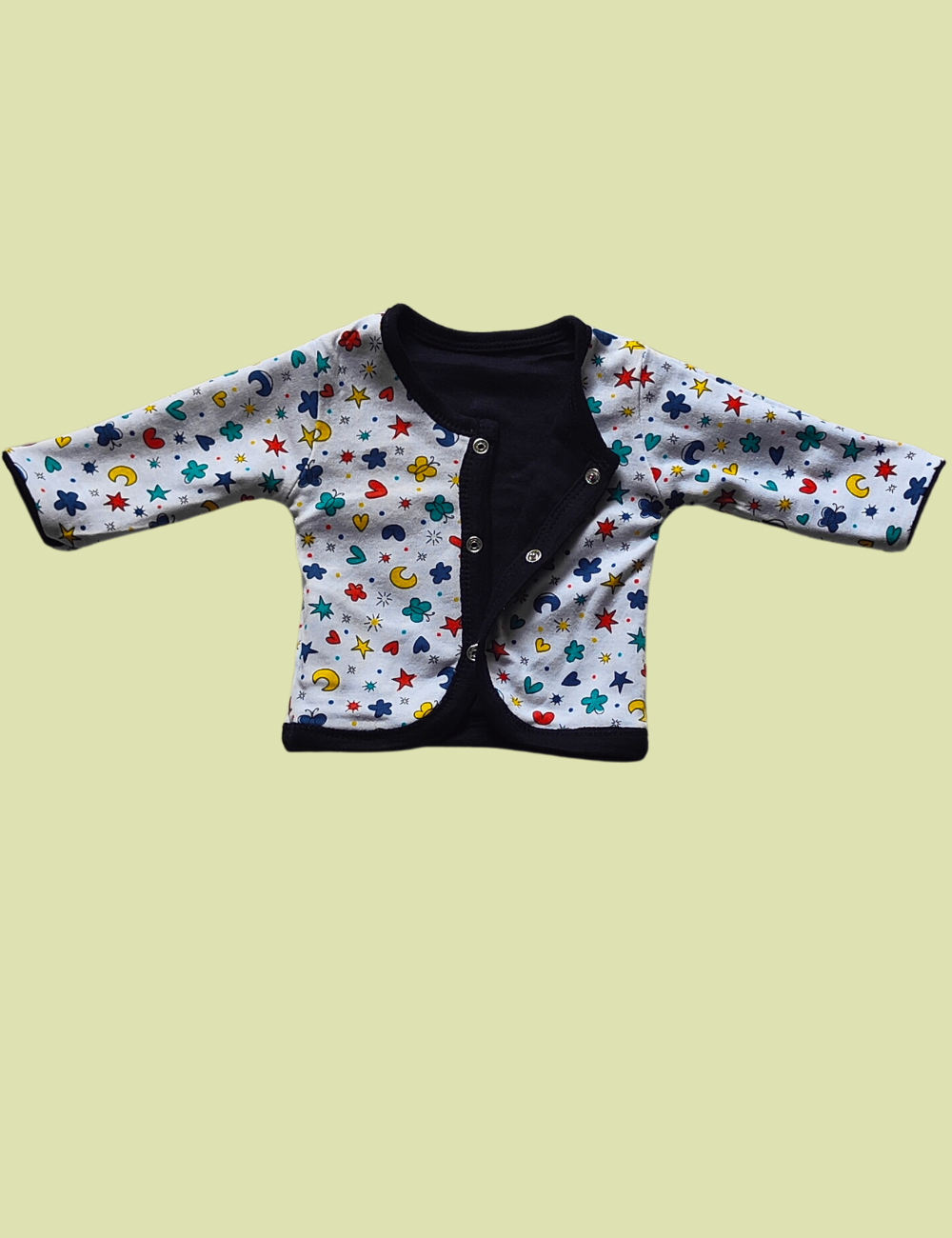 2-in-1 Cotton Baby Shirt (Black)