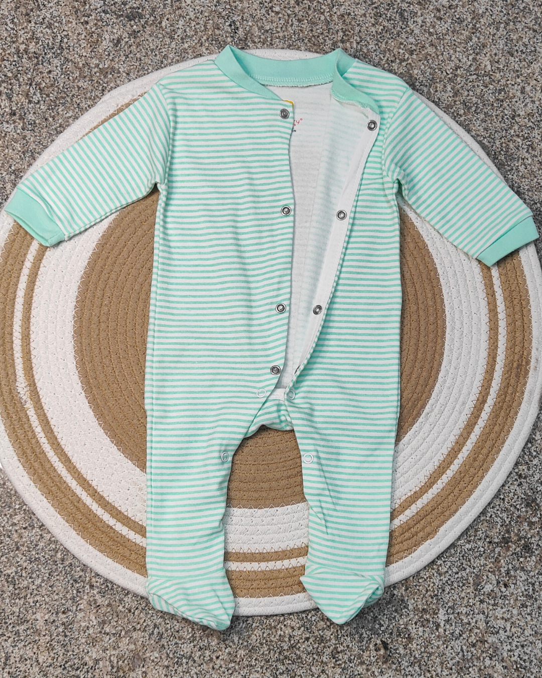 Cotton Footed Unisex Romper - Green
