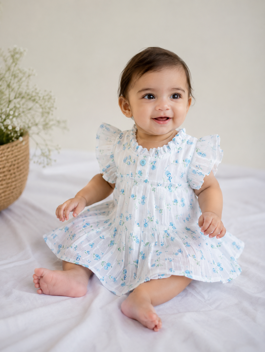 Shishu Soft Cotton Umbrella Cut Frock for Baby Girls